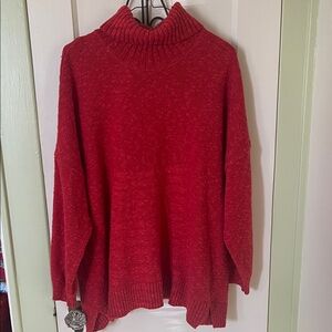 J. Jill Vibrant Red Cowl Neck Sweater
